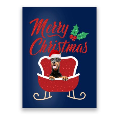 Dobermann Dog Merry Christmas Design For The Holiday Season! Poster