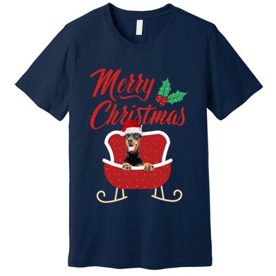 Dobermann Dog Merry Christmas Design For The Holiday Season! Premium T-Shirt