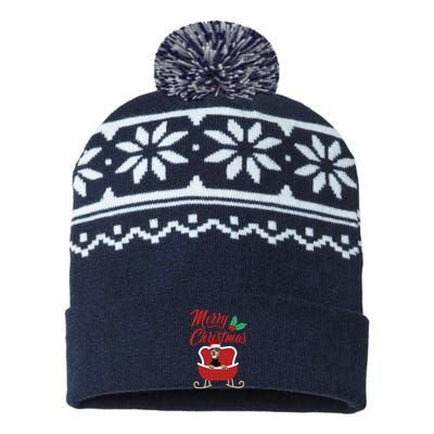 Dobermann Dog Merry Christmas Design For The Holiday Season! USA-Made Snowflake Beanie