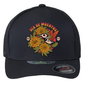 Dia De Muertos Hummingbird Flexfit Unipanel Trucker Cap