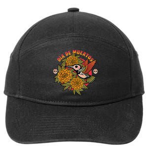 Dia De Muertos Hummingbird 7-Panel Snapback Hat