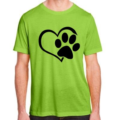 Dog Dad Mom Puppy Love Dogs Paw Print Heart Adult ChromaSoft Performance T-Shirt