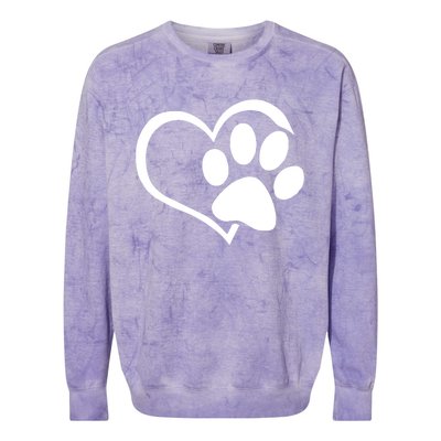 Dog Dad Mom Puppy Love Dogs Paw Print Heart Colorblast Crewneck Sweatshirt