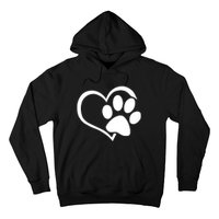 Dog Dad Mom Puppy Love Dogs Paw Print Heart Hoodie