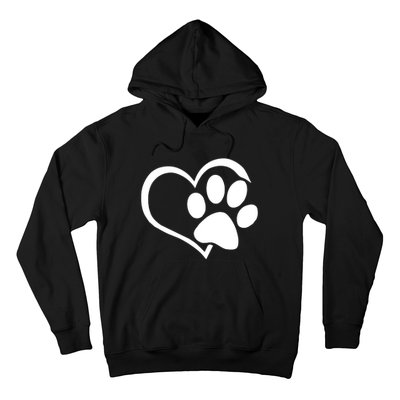 Dog Dad Mom Puppy Love Dogs Paw Print Heart Hoodie