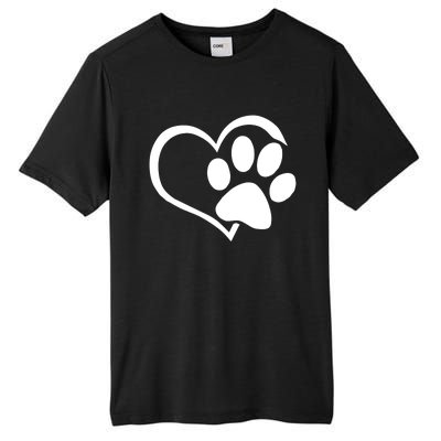 Dog Dad Mom Puppy Love Dogs Paw Print Heart Tall Fusion ChromaSoft Performance T-Shirt