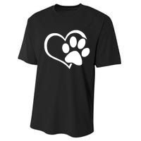 Dog Dad Mom Puppy Love Dogs Paw Print Heart Performance Sprint T-Shirt