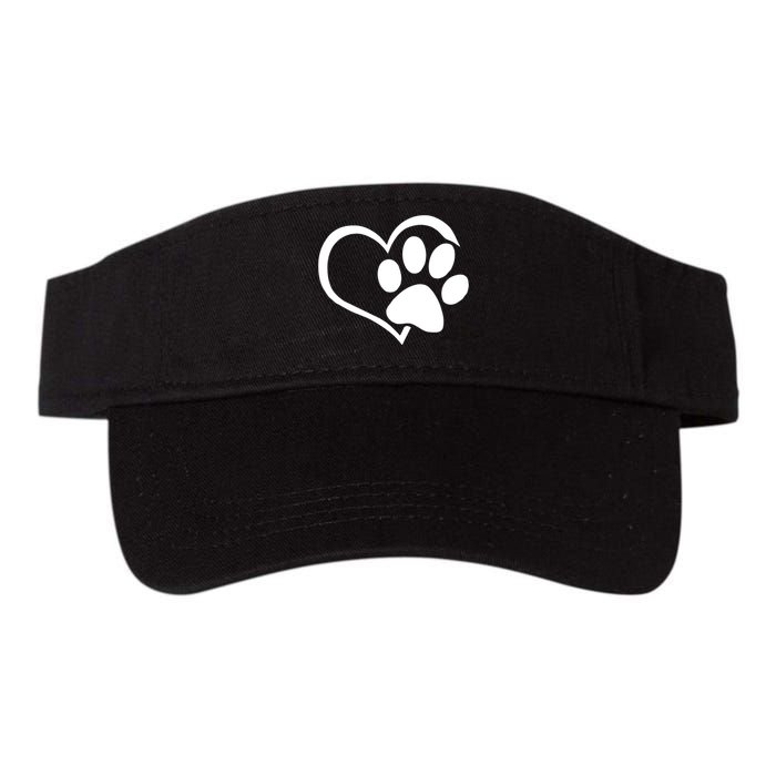 Dog Dad Mom Puppy Love Dogs Paw Print Heart Valucap Bio-Washed Visor