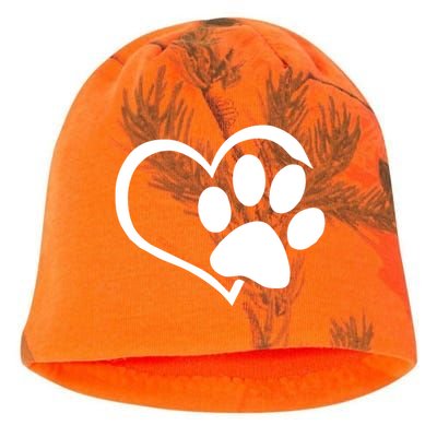 Dog Dad Mom Puppy Love Dogs Paw Print Heart Kati - Camo Knit Beanie