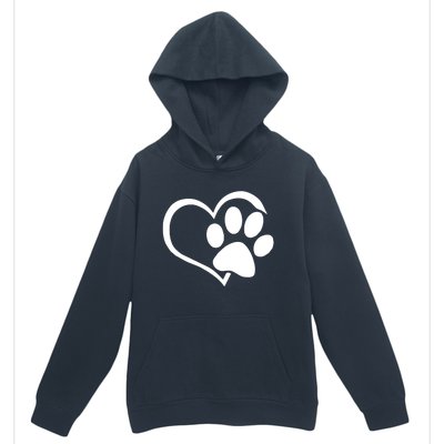 Dog Dad Mom Puppy Love Dogs Paw Print Heart Urban Pullover Hoodie