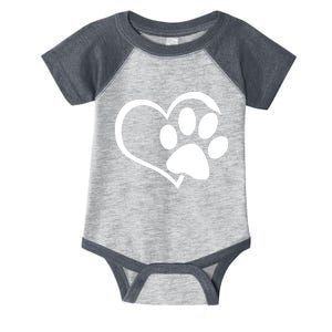 Dog Dad Mom Puppy Love Dogs Paw Print Heart Infant Baby Jersey Bodysuit