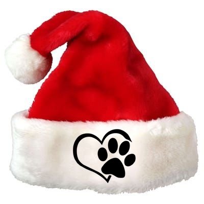 Dog Dad Mom Puppy Love Dogs Paw Print Heart Premium Christmas Santa Hat