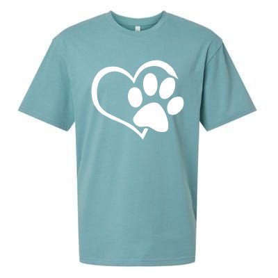 Dog Dad Mom Puppy Love Dogs Paw Print Heart Sueded Cloud Jersey T-Shirt