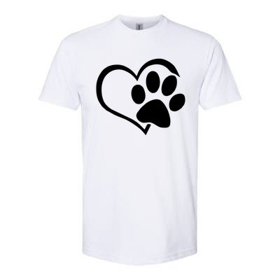 Dog Dad Mom Puppy Love Dogs Paw Print Heart Softstyle CVC T-Shirt