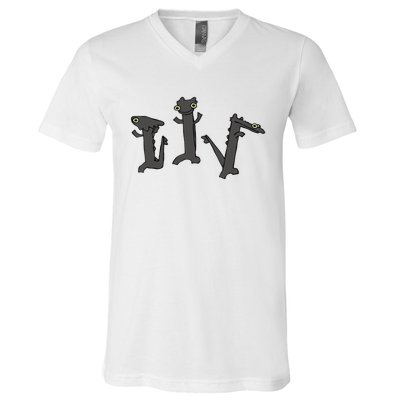 Dancing Dragon Meme V-Neck T-Shirt