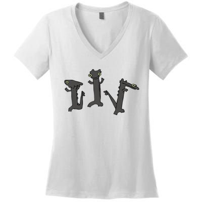 Dancing Dragon Meme Women's V-Neck T-Shirt