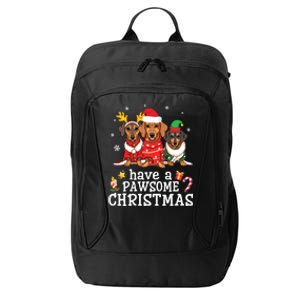 Dachshund Dogs Merry Mother Father Have A Pawsome Christmas Gift City Backpack