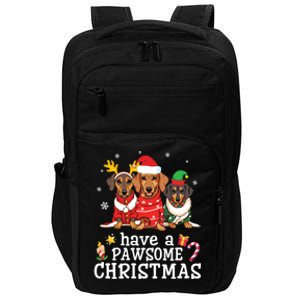 Dachshund Dogs Merry Mother Father Have A Pawsome Christmas Gift Impact Tech Backpack