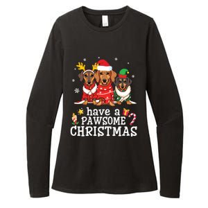 Dachshund Dogs Merry Mother Father Have A Pawsome Christmas Gift Womens CVC Long Sleeve Shirt