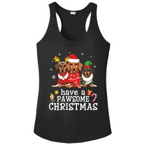 Dachshund Dogs Merry Mother Father Have A Pawsome Christmas Gift Ladies PosiCharge Competitor Racerback Tank