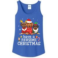 Dachshund Dogs Merry Mother Father Have A Pawsome Christmas Gift Ladies Essential Tank