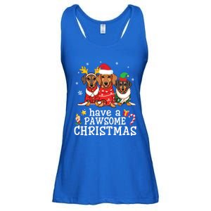 Dachshund Dogs Merry Mother Father Have A Pawsome Christmas Gift Ladies Essential Flowy Tank