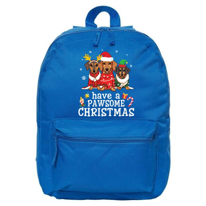 Dachshund Dogs Merry Mother Father Have A Pawsome Christmas Gift 16 in Basic Backpack