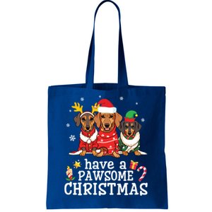 Dachshund Dogs Merry Mother Father Have A Pawsome Christmas Gift Tote Bag