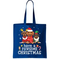 Dachshund Dogs Merry Mother Father Have A Pawsome Christmas Gift Tote Bag