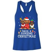 Dachshund Dogs Merry Mother Father Have A Pawsome Christmas Gift Women's Racerback Tank