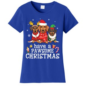 Dachshund Dogs Merry Mother Father Have A Pawsome Christmas Gift Women's T-Shirt