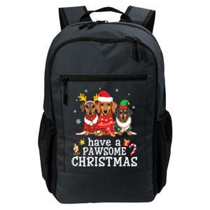 Dachshund Dogs Merry Mother Father Have A Pawsome Christmas Gift Daily Commute Backpack