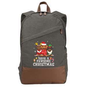 Dachshund Dogs Merry Mother Father Have A Pawsome Christmas Gift Cotton Canvas Backpack