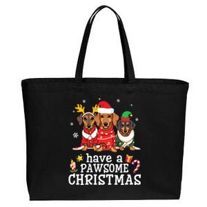 Dachshund Dogs Merry Mother Father Have A Pawsome Christmas Gift Cotton Canvas Jumbo Tote