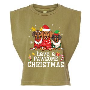 Dachshund Dogs Merry Mother Father Have A Pawsome Christmas Gift Garment-Dyed Women's Muscle Tee