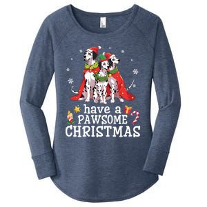 Dalmatian Dogs Merry Mother Father Have A Pawsome Christmas Gift Women's Perfect Tri Tunic Long Sleeve Shirt