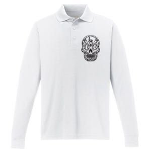 Dia De Muertos Sugar Performance Long Sleeve Polo