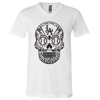 Dia De Muertos Sugar V-Neck T-Shirt