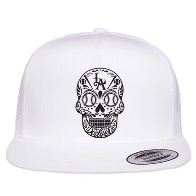 Dia De Muertos Sugar Flat Bill Trucker Hat