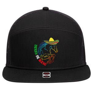 Derby De Mayo Gift Kentucky Horse Race Mexico Gift 7 Panel Mesh Trucker Snapback Hat