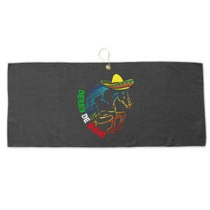 Derby De Mayo Gift Kentucky Horse Race Mexico Gift Large Microfiber Waffle Golf Towel