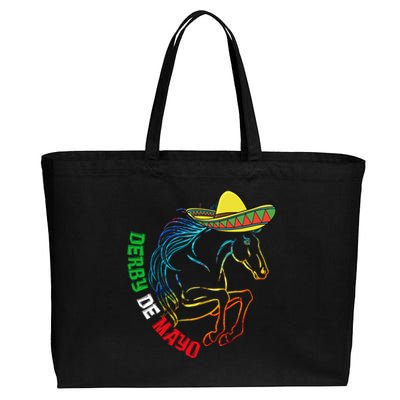 Derby De Mayo Gift Kentucky Horse Race Mexico Gift Cotton Canvas Jumbo Tote