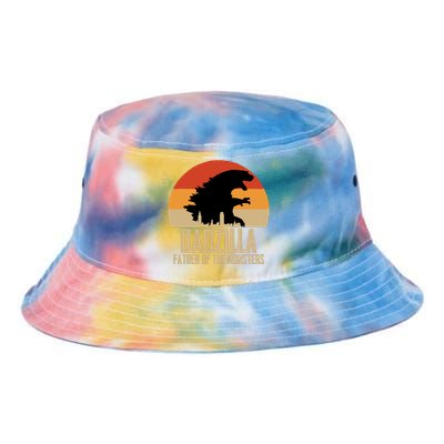 Dinosaur Dad Monsters FatherS Day Dadzilla Dino Sunset Tie Dye Newport Bucket Hat