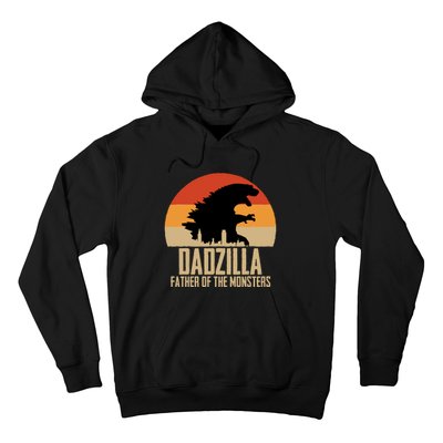 Dinosaur Dad Monsters FatherS Day Dadzilla Dino Sunset Hoodie