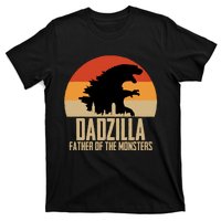 Dinosaur Dad Monsters FatherS Day Dadzilla Dino Sunset T-Shirt