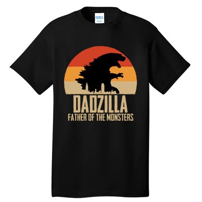 Dinosaur Dad Monsters FatherS Day Dadzilla Dino Sunset Tall T-Shirt