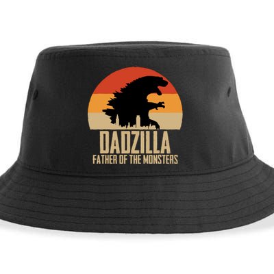 Dinosaur Dad Monsters FatherS Day Dadzilla Dino Sunset Sustainable Bucket Hat