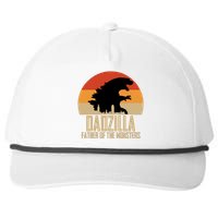 Dinosaur Dad Monsters FatherS Day Dadzilla Dino Sunset Snapback Five-Panel Rope Hat