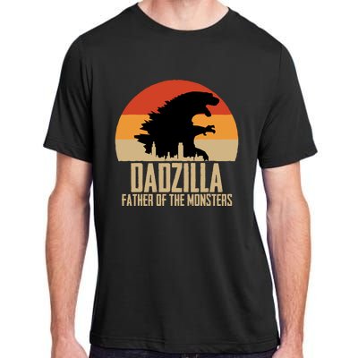 Dinosaur Dad Monsters FatherS Day Dadzilla Dino Sunset Adult ChromaSoft Performance T-Shirt