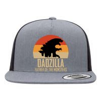 Dinosaur Dad Monsters FatherS Day Dadzilla Dino Sunset Flat Bill Trucker Hat